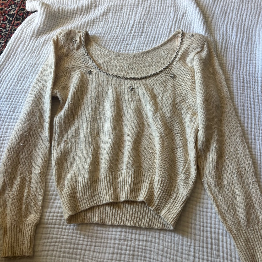 Vintage Chloe Style Silk/Angora/wool embellished sweater - Picture 4 of 5